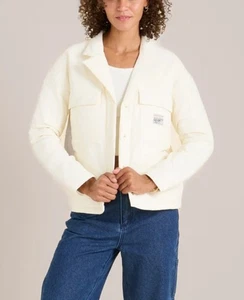 Giacca peluche donna Roark Passport bianca trapuntata a scatto impermeabile taglia small - Foto 1 di 10