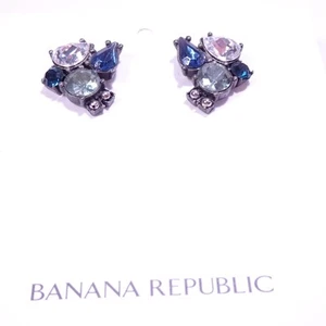 Banana Republic Women's Midnight Lapis Garland Stud Earrings NWT 58 - Picture 1 of 6