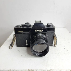 Cámara SLR de película de 35 mm Vivitar 220/SL negra vintage 55 mm F2,8 probada funciona - Imagen 1 de 6