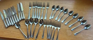 Bel-Pre BE14 Beaded Stainless Flatware Forks, Spoons, Knives Lot Of 38 Pieces - Picture 1 of 12