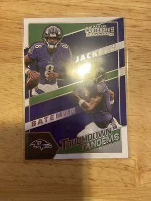 Lamar Jackson / Rashod Bateman 2022 Panini Contenders Touchdown Tandems #TDT-LJA - Image 1 of 2