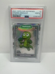 2025 Topps Chrome VeeFriends Chrome Refractor #2 Dynamic Dinosaur PSA 10 - Picture 1 of 1