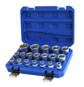 Spline Steckschlüsselsatz 1/2" Antrieb universal metrisch 8-32mm 12-Punkt Cr-V Steckschlüsselsatz... - Bild 1 von 8