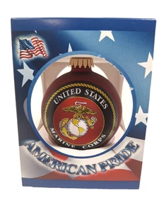American Pride United States Marine Corp bola de vidrio árbol de Navidad adorno - Imagen 1 de 3
