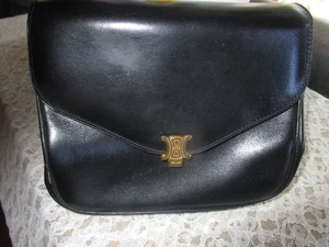 Handtasche Vintage Celine Paris schwarz Leder - Bild 1 von 8
