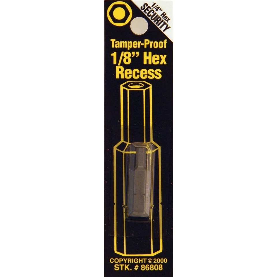 Best Way Tools 1/8 In. Hex Security 1 In. 1/4 In. Hex Screwdriver Bit B86808 - Image 1 of 1