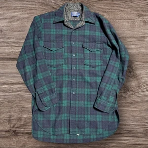 Vintage Pendleton Wool Long Sleeve Shirt Black Watch Tartan Men’s 16 Long 60s - Bild 1 von 5
