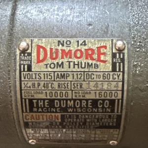Dumore #14 Tom Thumb Tool Post Grinder For Metal Lathe. Tested In Excellent Cond - Picture 1 of 20