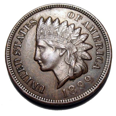 OLD US COINS 1899 UNC INDIAN HEAD CENT PENNY - Image 1 of 2