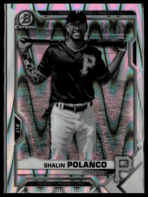 2021 Bowman Draft #BDC-176 Shalin Polanco Chrome Black & White RayWave Refractor - Image 1 of 2