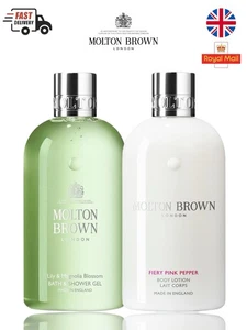 MOLTON BROWN Dewy Lily Duschgel & Fiery Pink Bodylotion Weihnachtsgeschenk + Tasche - Bild 1 von 4
