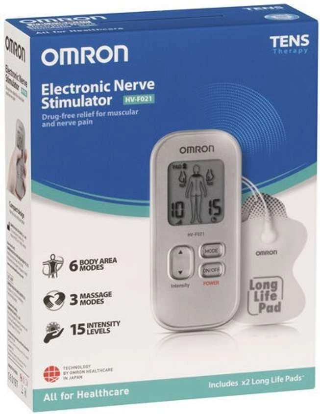 Omron Estimulador Nervioso Electrónico (HV-F021) TENS Terapia para la Tensión del Dolor Muscular Foto 1 de 1