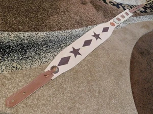 51" Billy Joe Rogers Guitar Strap 4.25" wide Hand Made Tan Brown Star - Picture 1 of 9