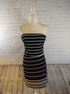 EUC Damen WHITE HOUSE BLACK MARKET schwarz/weiß/pink SCHLAUCH TRÄGERLOSES Kleid - MED - Bild 1 von 15