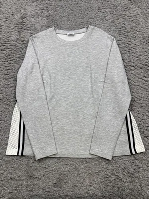 Top Akris Punto Mujer 12 Gris Jaspeado Mezcla de Lino Malla Lateral Rayas Cuello Redondo Foto 1 de 4