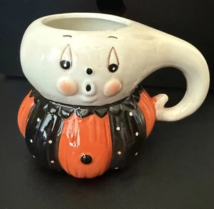 Retired Johanna Parker Ghost Halloween Mug Transpac Designer Ceramic - Picture 1 of 5