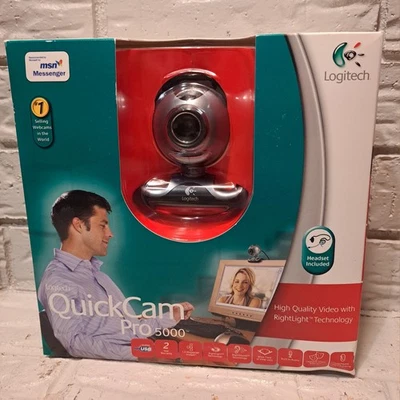Logitech QuickCam Pro 5000 Webcam Windows 2000 Or XP Headset Included NEW - Image 1 of 4