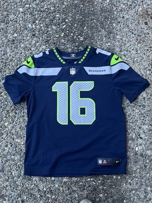 Seattle Seahawks Stitched Jersey Mens L Blue #16 Tyler Lockett On Field - Image 1 of 4