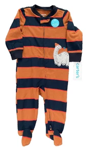 Carter's Baby Boy's, 2-Way Zip Cotton Sleep and Play, Striped Dino, 9 Months - Picture 1 of 1