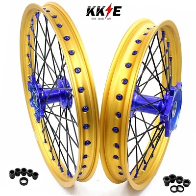KKE 21/19" Mx Dirtbike Cast Wheels For YAMAHA YZ125 YZ250 YZ250F YZ450F Gold - Image 1 of 4