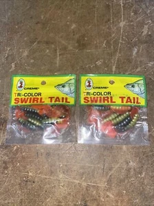Señuelo de pesca de 1,5 cola de remolino tubo suave crappie panfish 2 negro amarillo fuego - Imagen 1 de 2