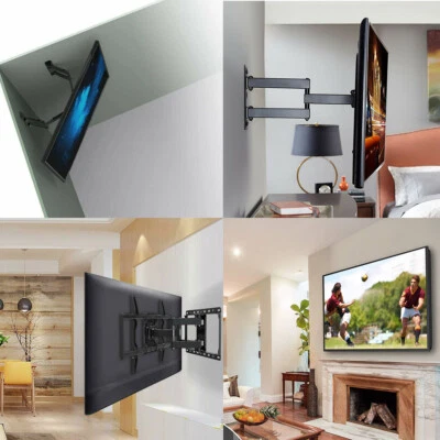 Soporte de montaje en pared para TV de doble brazo movimiento completo todos los estilos inclinable giratorio fijo 32-85 pulgadas Foto 1 de 4