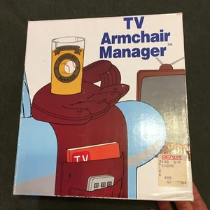 Vintage Baseball TV Armchair Manager in Box, Armrest Mitt 1987 Couch Chair VTG - Picture 1 of 4