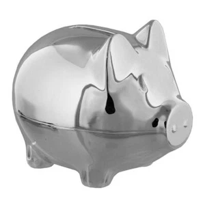 BAMBINO SILVER PLATED PIGGY BANK MONEY BOX - Picture 1 of 1