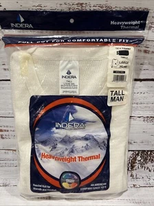 Men's Indera Heavyweight Full Cut Thermal Waffle Crew Neck Natural Shirt NEW - Picture 1 of 5