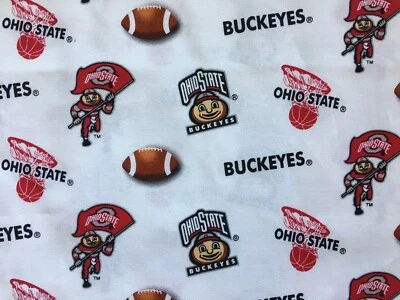 OHIO STATE UNIVERSITY BUCKEYES Cotton Fabric -1/2 yard (18" x 42") Brutus - Image 1 of 4