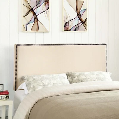 Modway Region Linen Fabric Upholstered Full Headboard in Ivory - Image 1 of 4