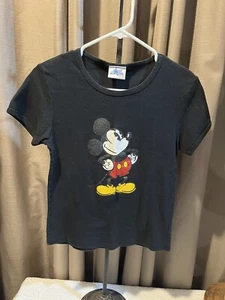 Camiseta Talla L 30” Busto Mickey Mouse Negra Con Brillo - Imagen 1 de 4