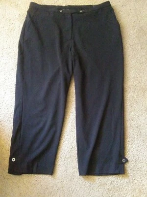 NWT INVESTMENTS 16W Crop Pants "The MADISON AVE Fit" Black Stretch Dress Pants - Image 1 of 4
