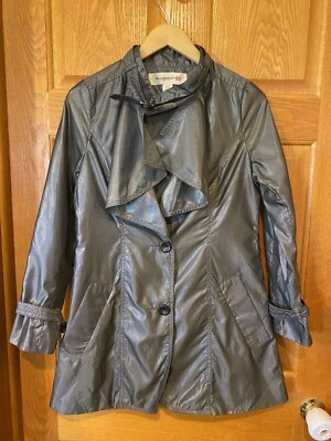 BJ34 柴油灰色纽扣前风衣轻便夹克女式大号 — 第 1/3 张图片