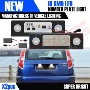Canbus LED License Number Plate Light Lamps Skoda Octavia 1Z Roomster 5J White - Picture 1 of 7