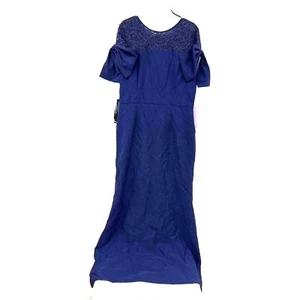NWT S 14 JS Collections Navy Dress. Flaws, Bows Need Tacked Back On Pulls At Hem - Picture 1 of 10