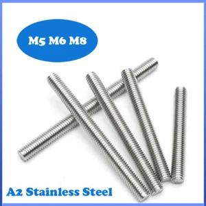 Fully Threaded Rod Bar Studding A2 Stainless Steel M5 M6 M8 16mm-300mm Length - Picture 1 of 5