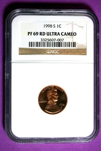 1998 S NGC PF69 RD Ultra Cameo Lincoln Memorial Cent #B28462 - Picture 1 of 2