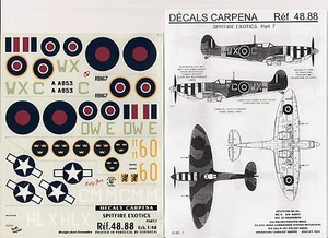 DECALS CARPENA 48.88 - SPITFIRE EXOTICS Pt. 7 - 1/48 DECAL - Foto 1 di 1