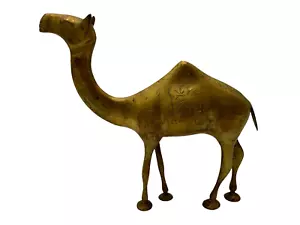 Statuina CAMMELLO ottone vintage 8" antica SOLIDA animale decorazione casa statua scultura - Foto 1 di 7