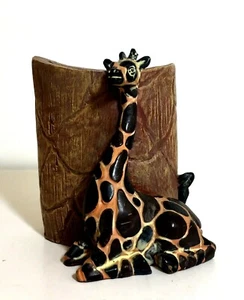 Cotton Swab Holder Storage Box Organizer Resin Giraffe  - Picture 1 of 10