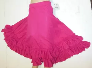 Flamenco Dance Drawstring Skirt Double Ruffle Rasp child sz 85652 Crepe - Picture 1 of 8