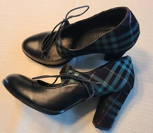 Martini Heel Green Tartan Plaid Womens Shoe Size EU 38 US 7.5 LN - Picture 1 of 10