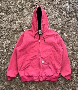 Chaqueta Carhartt Duck Active lona con capucha Pink Red WJ130 624 Talla XL - Picture 1 of 4