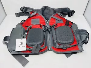 Flygo Fly Fishing Vest Men Women Adjustable Size Breathable Mutil-Pocket Vest - Picture 1 of 9