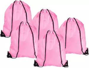 42X34Cm Nylon Drawstring Bag, 5 Pack Storage Bulk Cinch Backpack Sack for Gym... - Picture 1 of 1