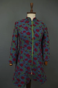 GUDRUN SJODEN Multi Floral Long Sleeve Casual Full Zip Jacket Dress Size M - Picture 1 of 12