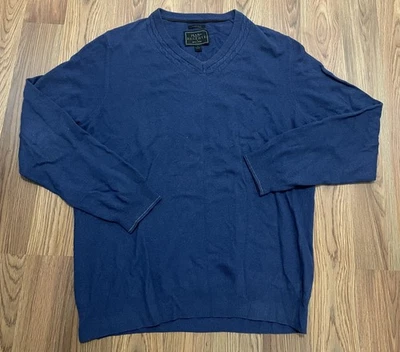 Suéter Jos A Bank Reserve Para Hombre Grande Azul Marino Cuello en V Lana Cachemira Hecho en Italia Foto 1 de 4