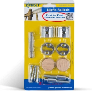 Zipbolt 13.810 Slipfix Railbolt — Staircase Handrail Post to 1 Pack - Picture 1 of 9