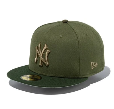NEW ERA 59Fifty Cap Deep Forest New York Yankees Olive x Green Visor 14746780 - Image 1 of 4